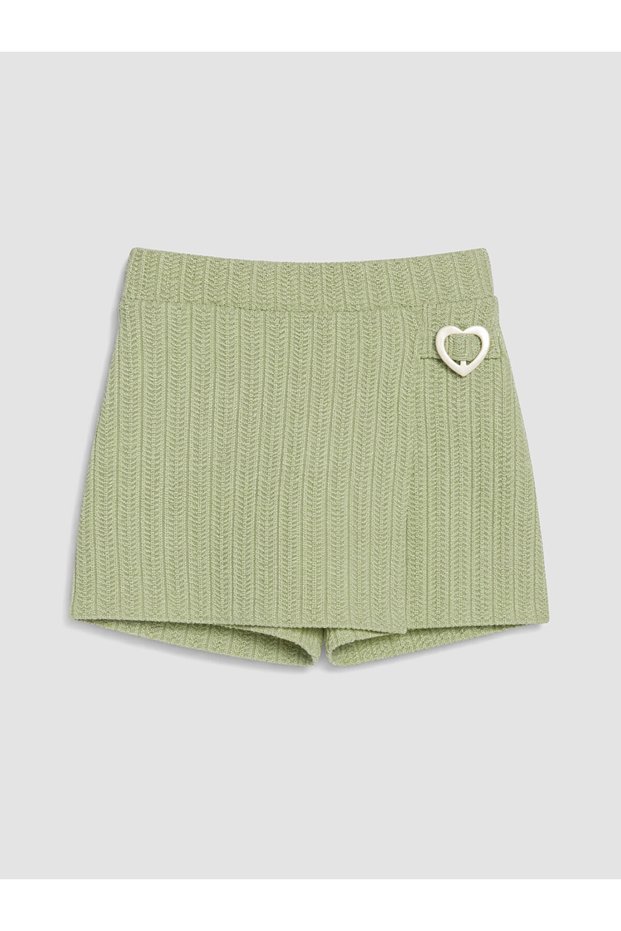 Alita City Lcw Kids Green Plain Girls' Shorts Skirt with a Difference