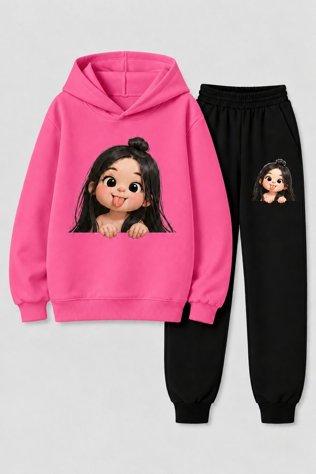 Hooded Kids Sweatshirt Tracksuit Set – Winter Top and Bottom Set