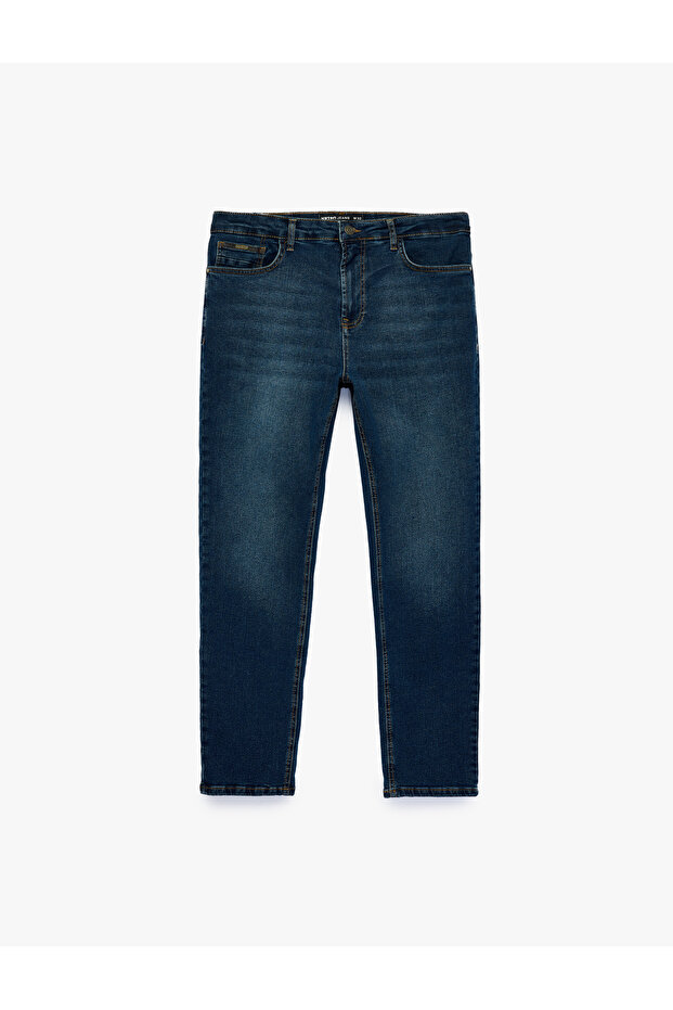 Normal Waist Cotton Tapered Fit Jean Pants with Pockets - Joe Jean