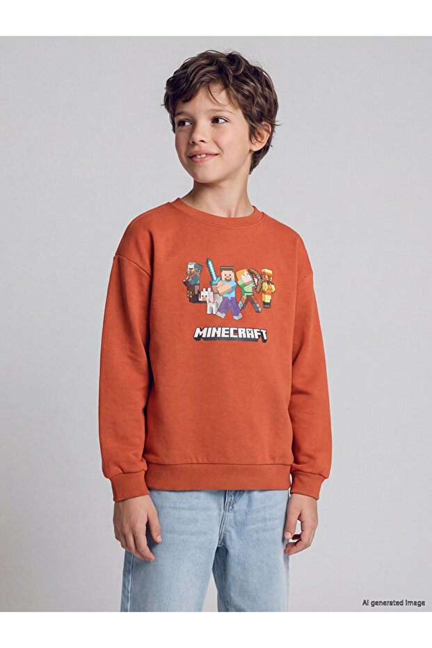 Özmarka New Season Brown Boys' Thick Sweatshirt