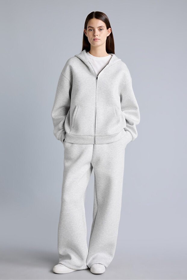 Relaxed Fit Plain Diver Fabric Wide Leg Sweatpants H0939Ax26Au