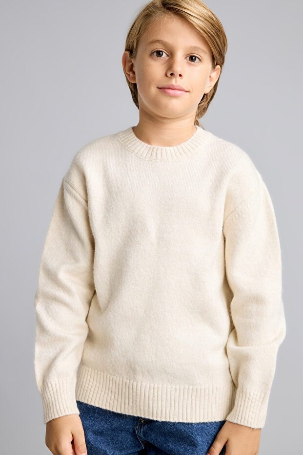 Oversize Crew Neck Knitwear Basic Sweater for Boys I3438A826Cw