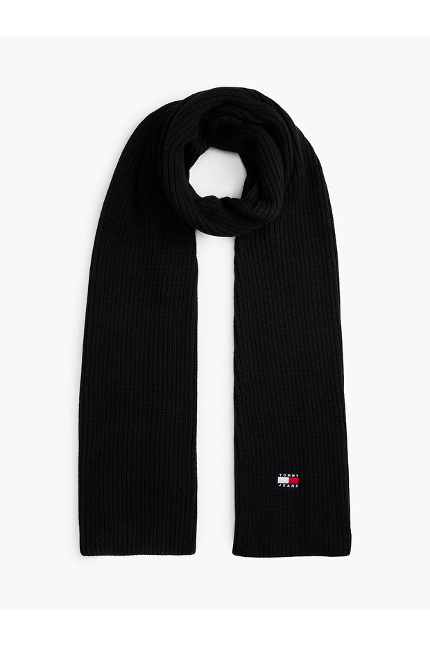 Men's Brand Logo Black Scarf Suitable for Daily Use