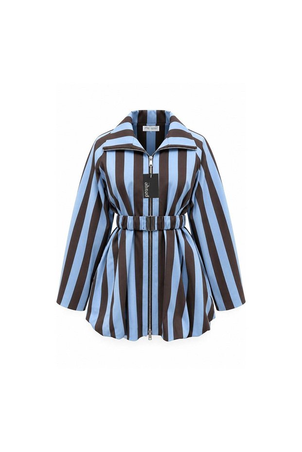Striped Belted Cap Blue