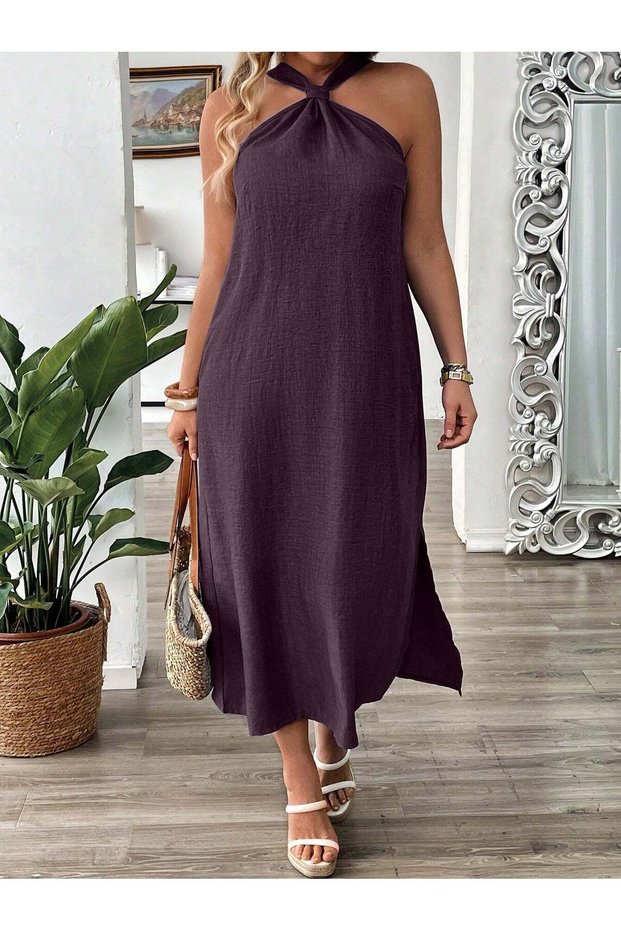 Rochie midi, mov - 4XL