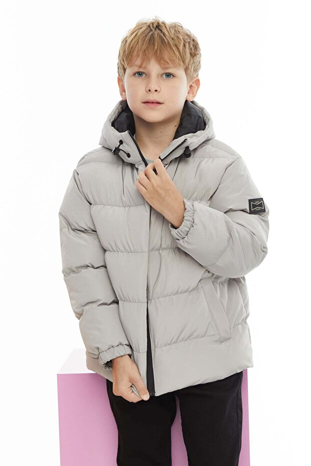 Boy's Hood Detailed Coat