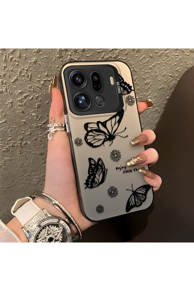 Oppo Find X9 Pro 5g Compatible Plain Feel Case, Line Butterfly Daisy English Slogan Pattern