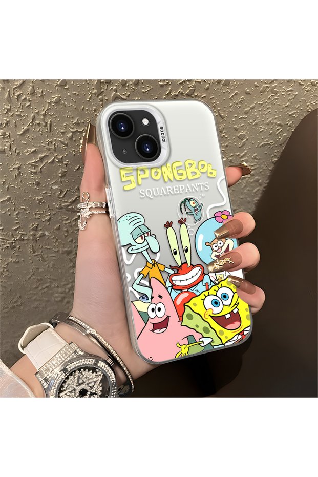 Childlike Cartoon Case Compatible with iPhone 15 Plus/14 Plus, Underwater Character Group Creative Flat Print