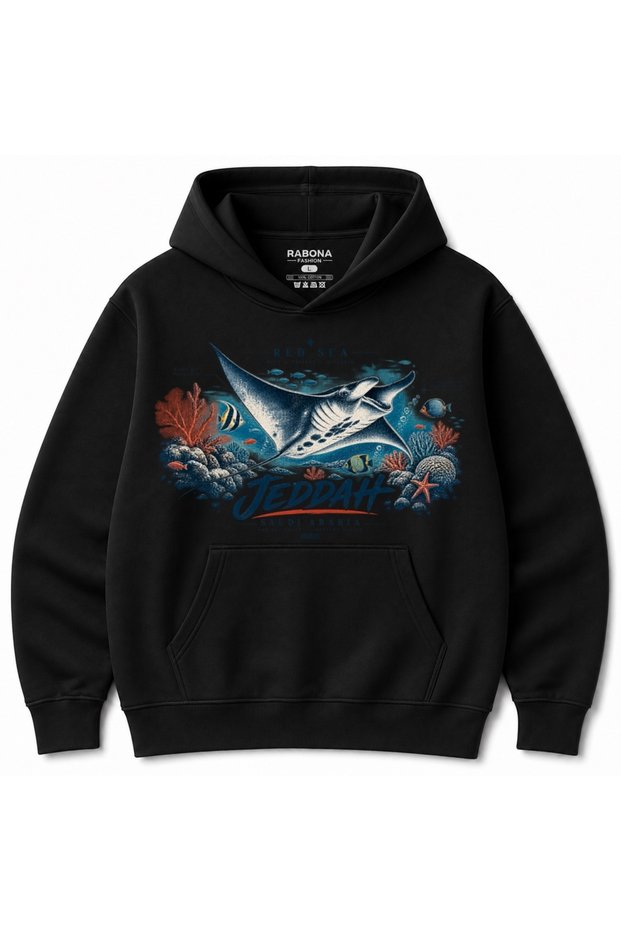 Jeddah Red Sea Manta Ray Graphic Hoodie
