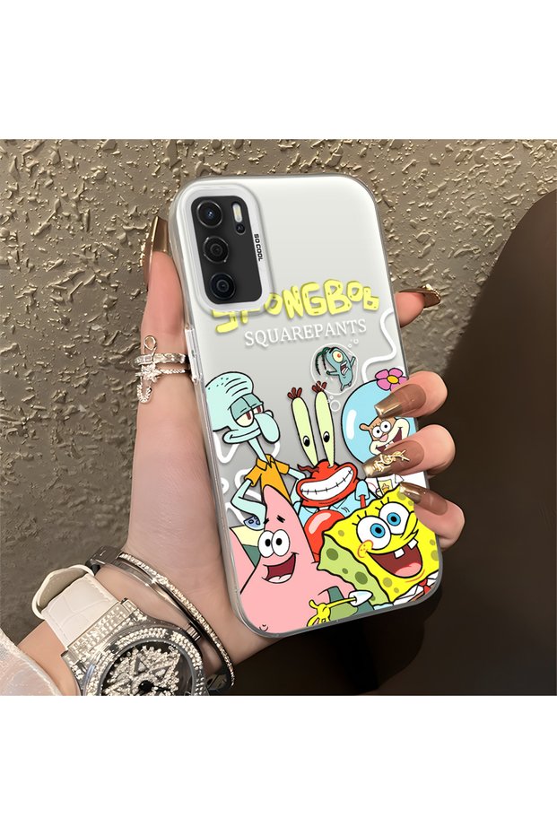 Oppo A54S Compatible Childlike Cartoon Case, Undersea Character Group Creative Flat Print