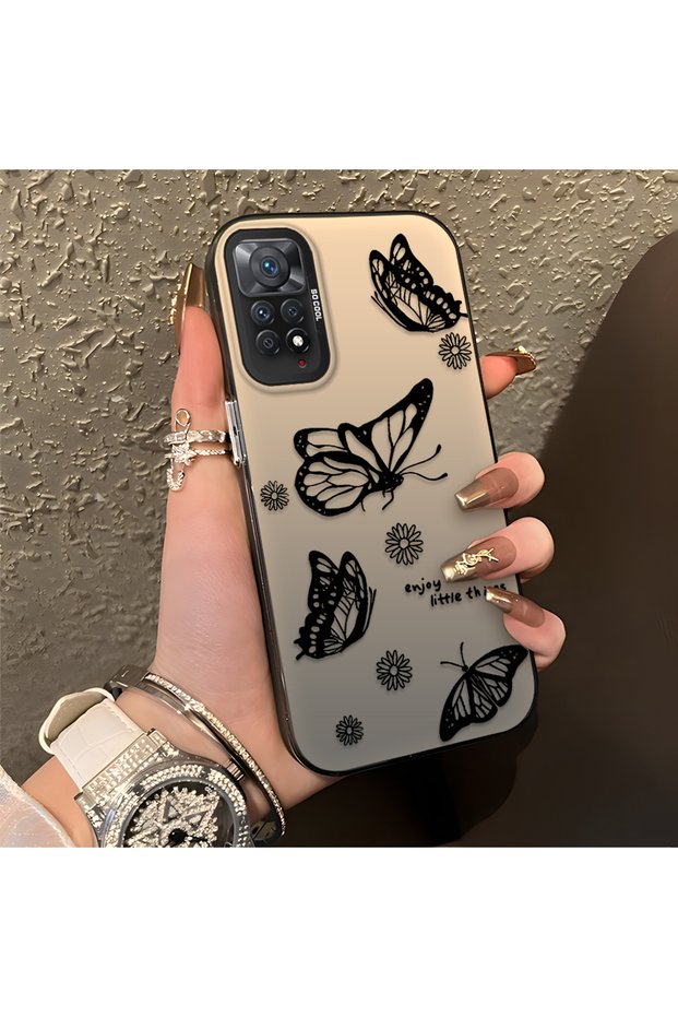 Redmi Note 12 Pro 4g Compatible Simple Feel Case, Line Butterfly Daisy English Slogan Pattern