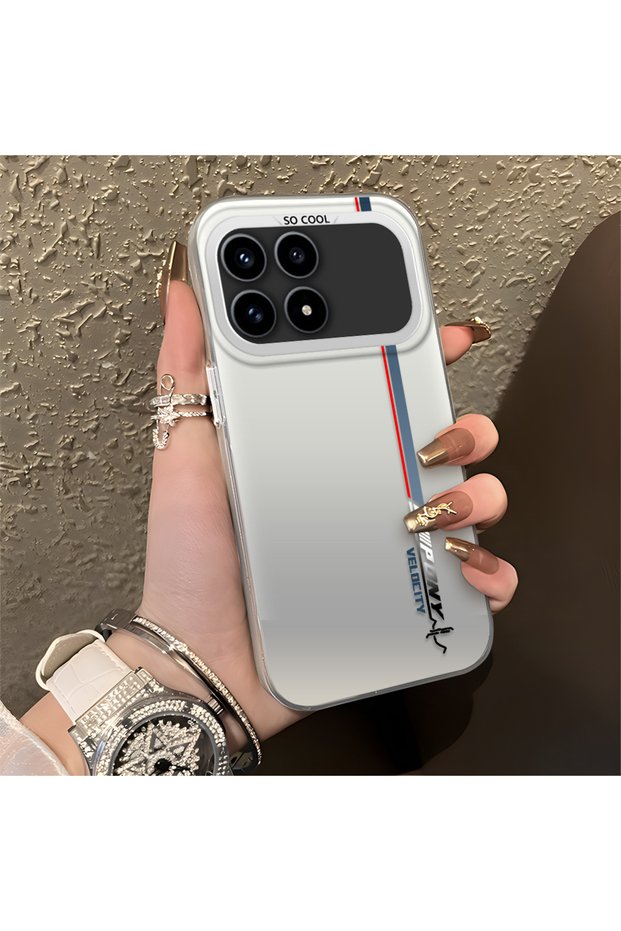 Redmi K90 5g Compatible Speed Race Style Case, Red Blue Vertical Stripe Racing English Motif