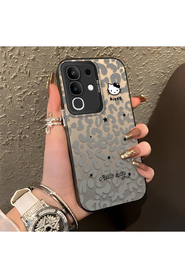 Vivo Y29 4g Compatible Grey Leopard Pattern Phone Case, Star English Art Print