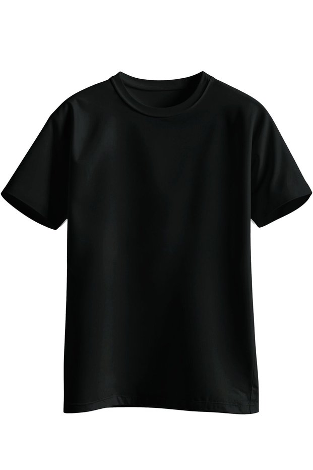 Basic Kids and Youth Black Cotton Crew Neck Unisex T-Shirt