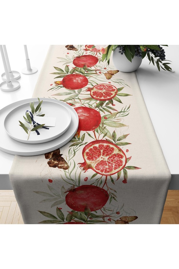 Digital Printed Runner - Pomegranate/Abundance Patterned / Abundance-Spring Series - 140X40 cm