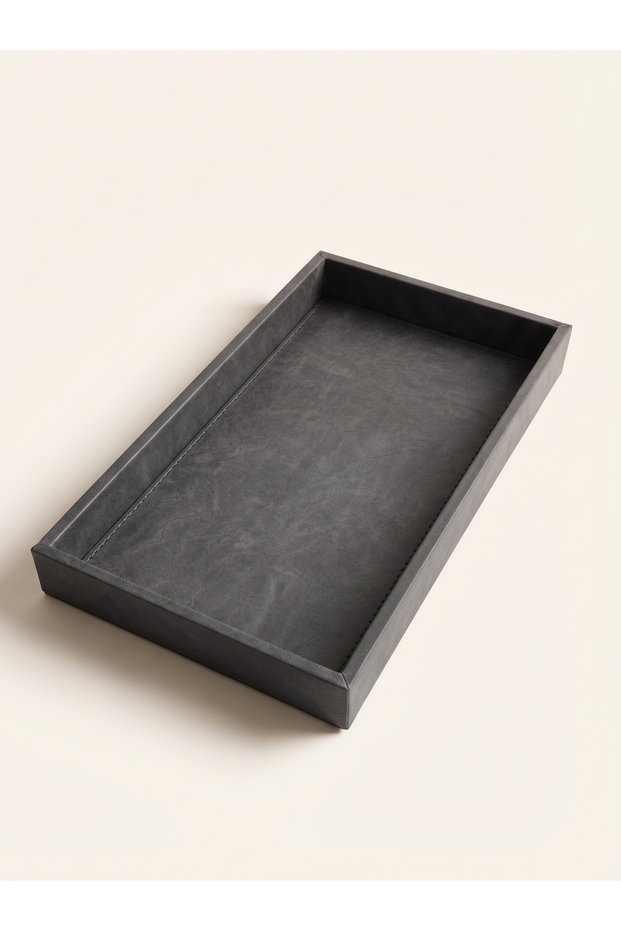 Premium Leather XL Large Tray - Entryway Key Holder, Jewelry and Makeup Tray Organizer - Bathroom and Coffee Table Top (42X21 cm)