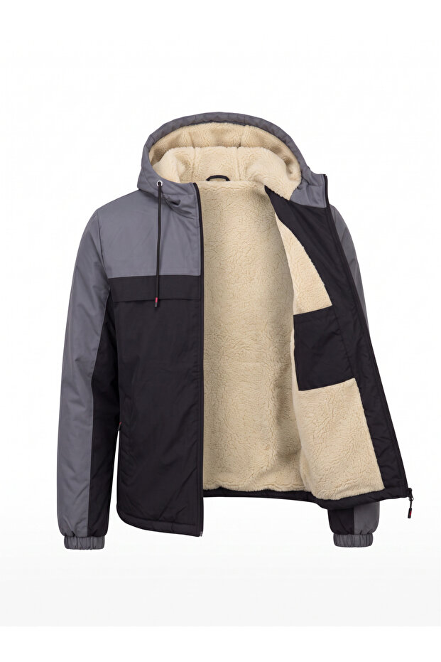 Men's Water and Windproof Winter Fur Jacket Y