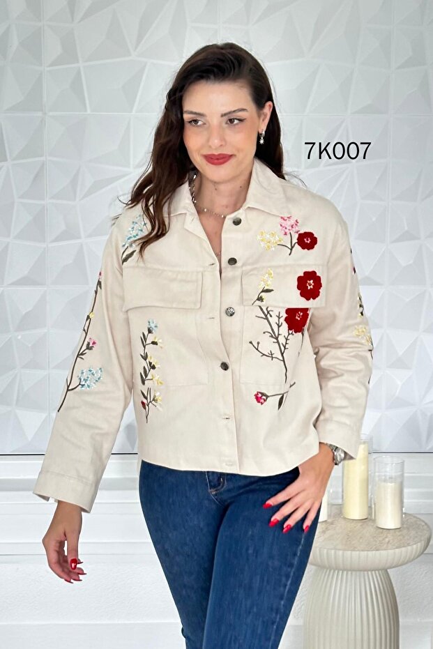 Embroidered Gabardine Jacket 7K007