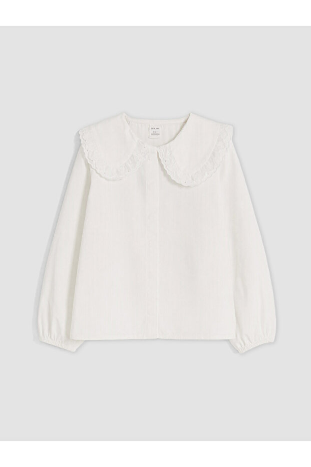 Sparkling Choices Embroidered Bebe Roba Collar Girl's Shirt from Shining Store