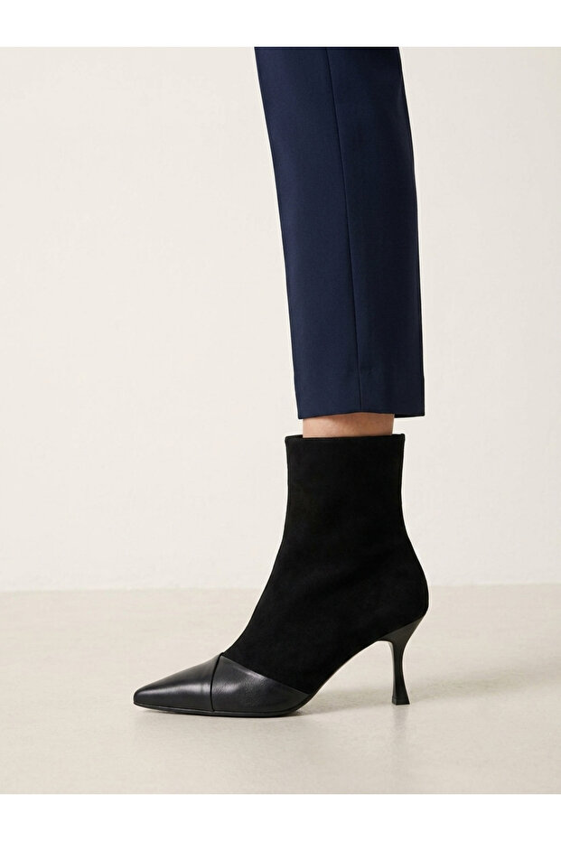 Genuine Leather Suede Zippered Boots Women's Shoes