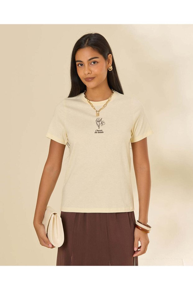 Women Yellow Floral Graphic T-Shirt