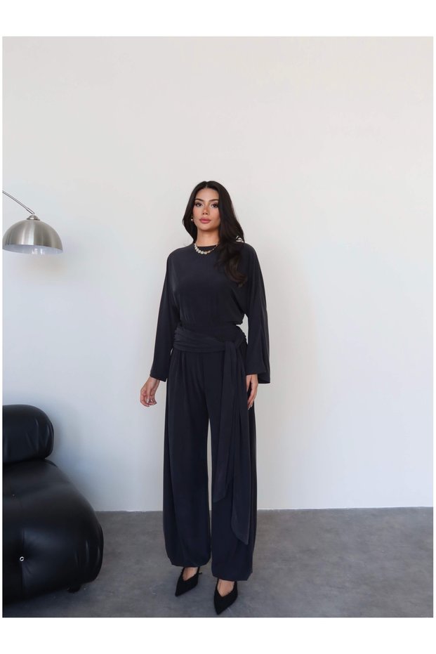 Modal Belt Detailed Draped Shalwar Suit