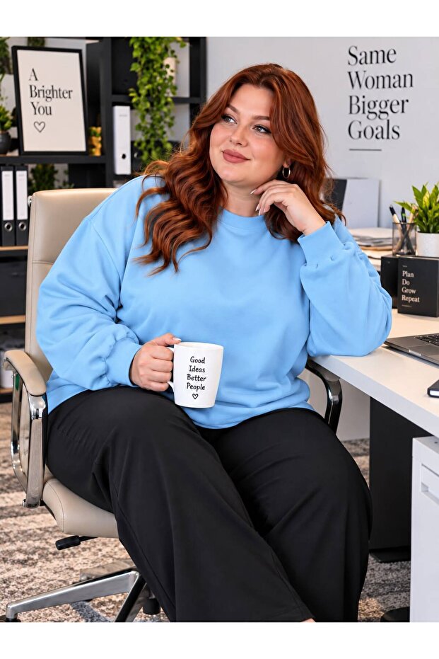 3 Yarn Combed Cotton Plus Size Unisex Sweatshirt Me1
