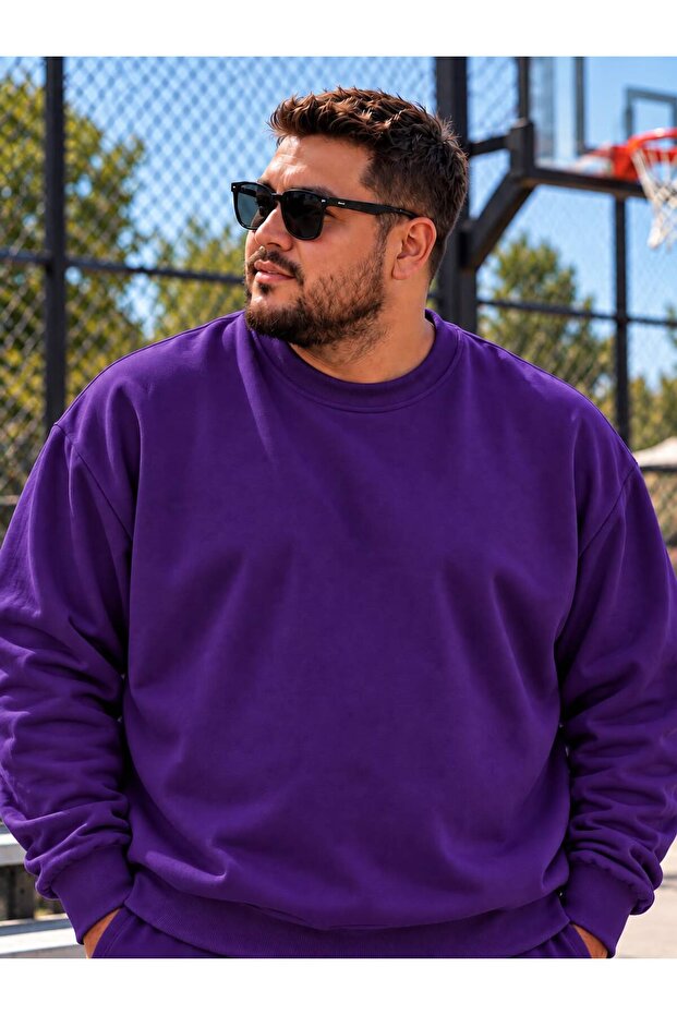 3 Yarn Combed Cotton Plus Size Unisex Sweatshirt Me3