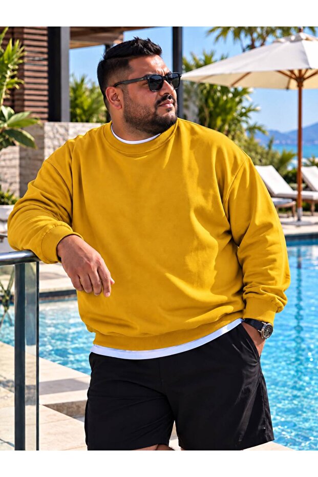 3 Yarn Combed Cotton Plus Size Unisex Sweatshirt Me5