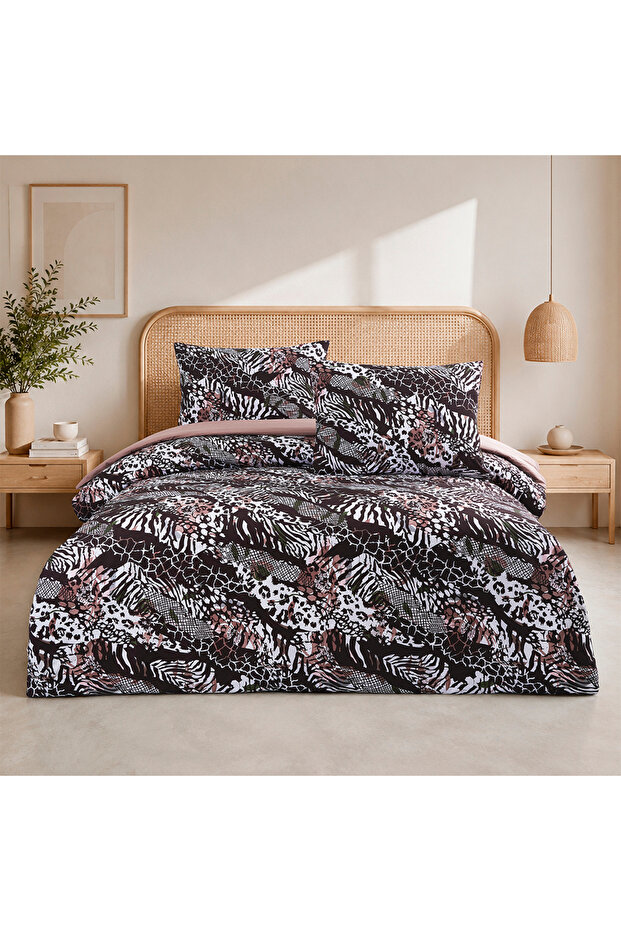 Brava Single 100% Cotton Ranforce Duvet Cover Set Claret Red 57 Thread (2 Pieces) 160X220/50X70 Claret Red