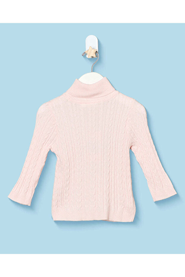 Infant Girls Pink Cable Knit Pullover