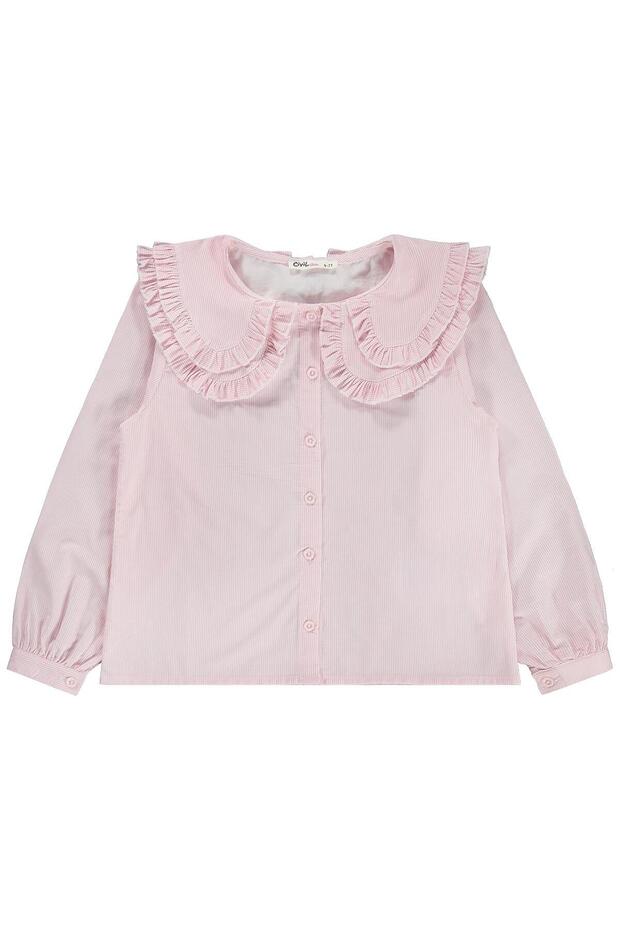 Striped Double Collar Shirt for 6-9 Years - Powder