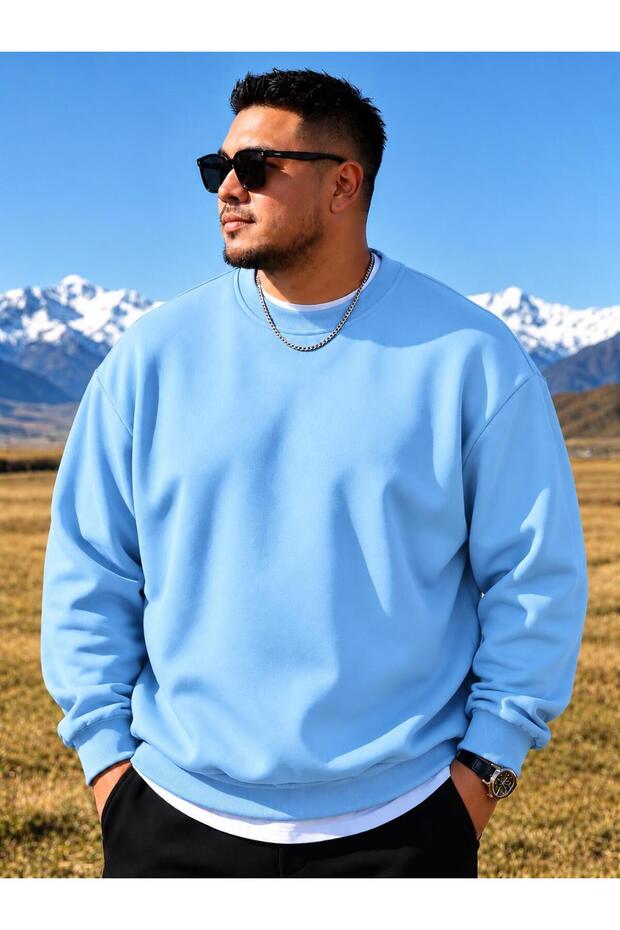 3 Yarn Combed Cotton Plus Size Unisex Sweatshirt Me2