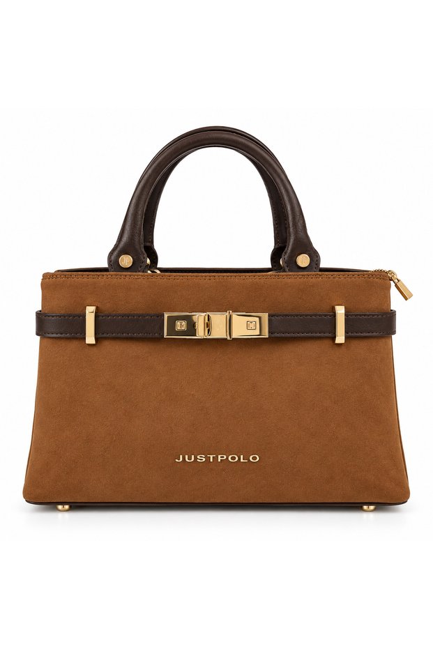 Luxury Suede Women's Hand and Shoulder Bag with Cross Strap