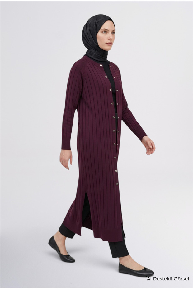 Regular Fit Knitwear Cardigan Plum