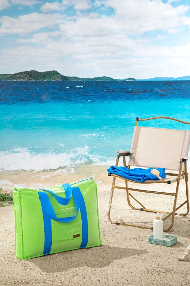 Neon Stripe Beach Bag