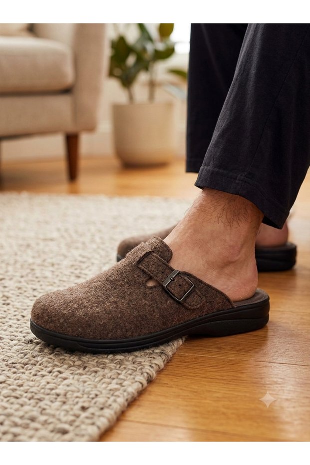 Men's Orthopedic Comfortable Silent Sole Non-Slip Felt House Slippers | Men's Slippers |