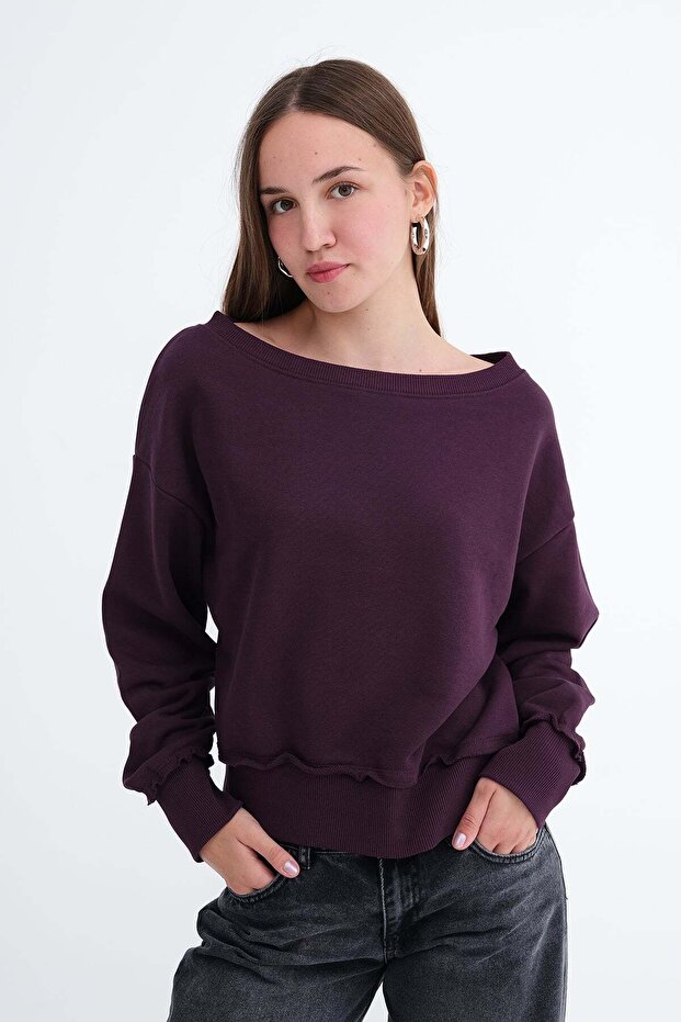 Kayık Collar Sweatshirt S10765