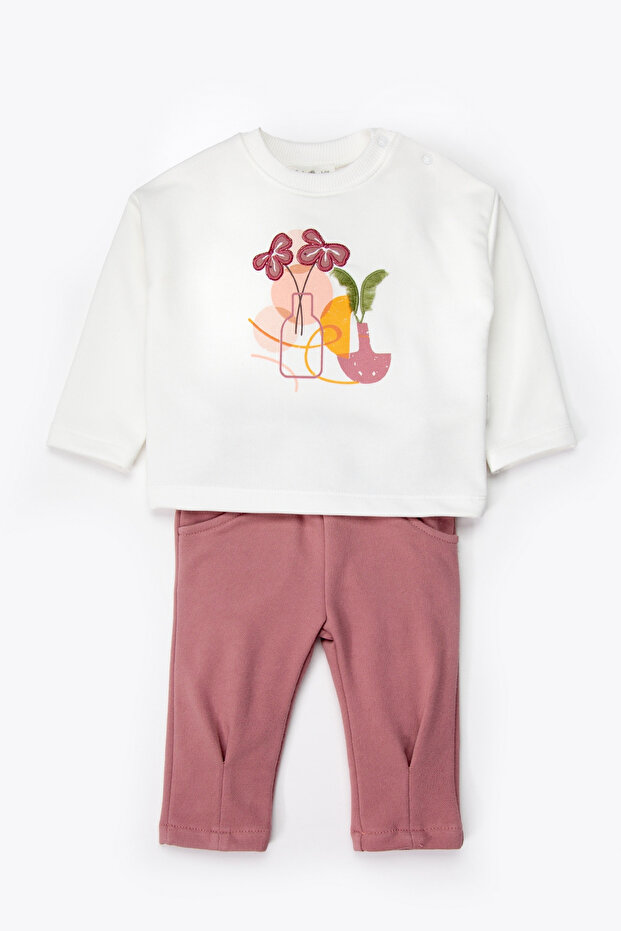 Three Strap Pants 2-Piece Set (Vintage Girl) Dried Rose