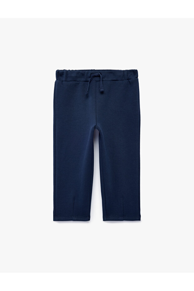 Elastic Waist Cotton Sweatpants with Pockets