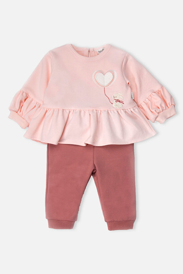 Two-Strap Pants 2-Piece Set (the Clouds) Pink