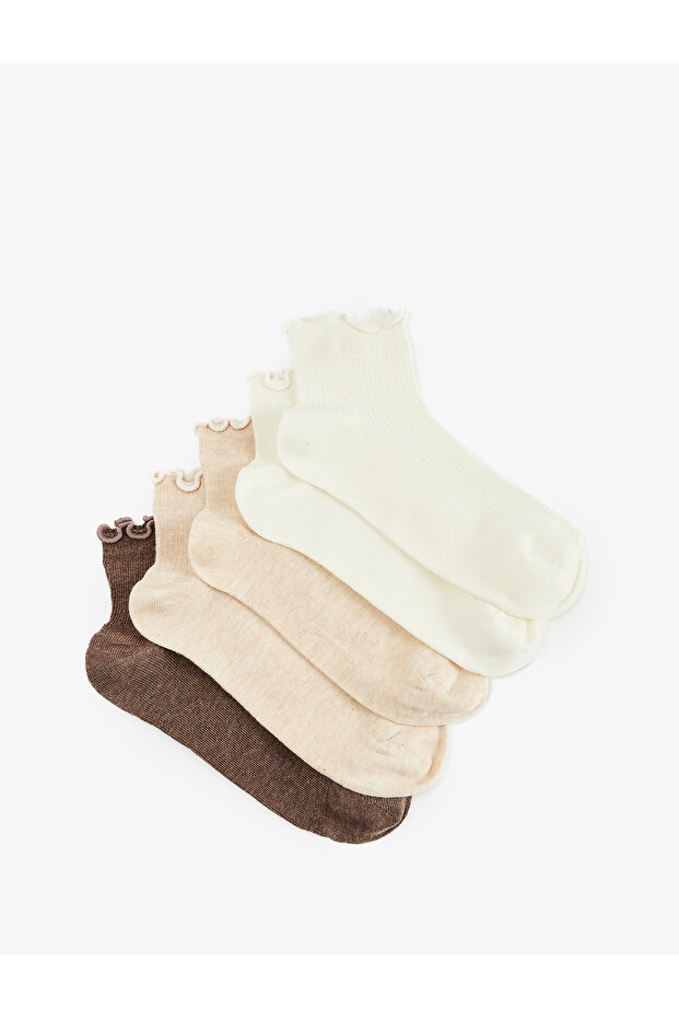 Ruffled Cotton 5-Piece Booties Socks Set
