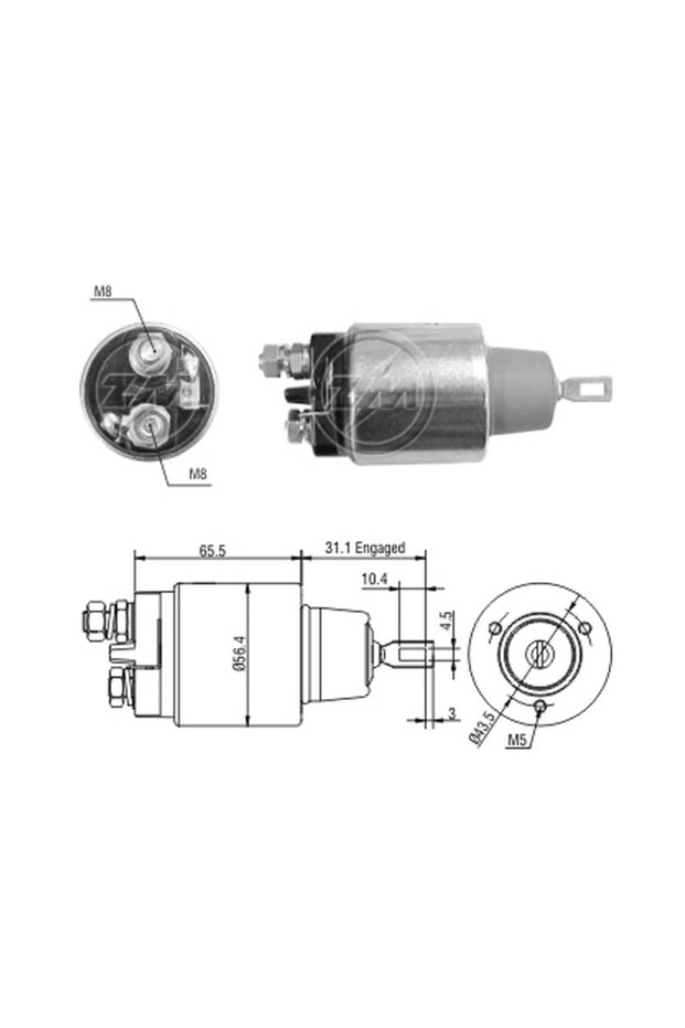 3773 Starter Solenoid 12V Volvo 850 - S70 - S80 - V70