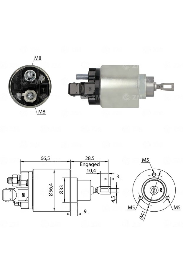 1972 Starter Solenoid 12V Volkswagen Fox - Gol - Parati