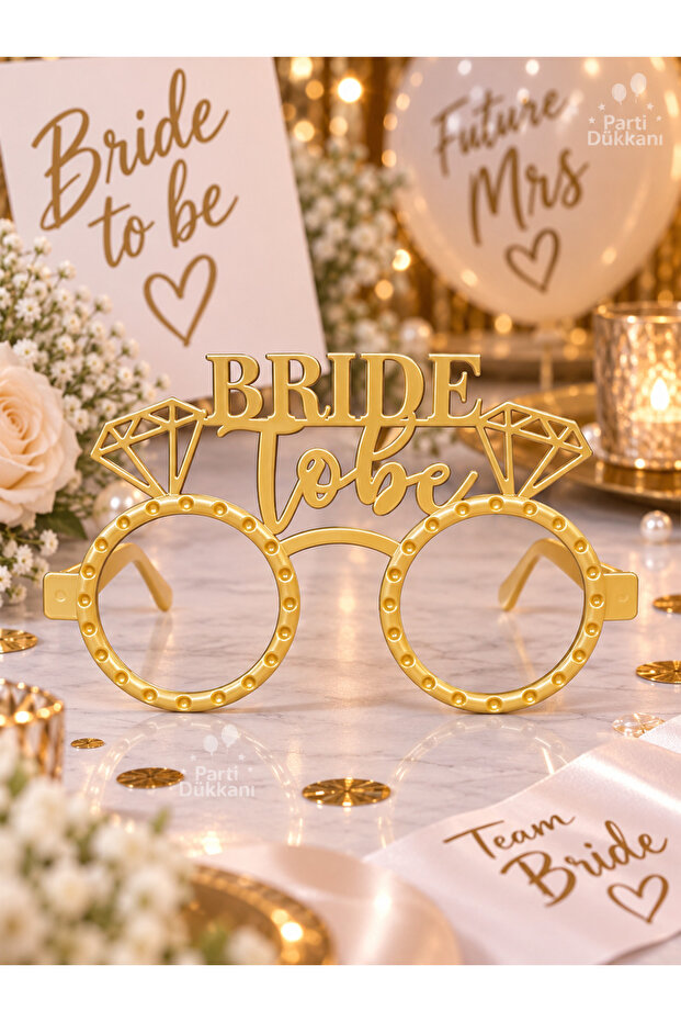 Bride to Be Matte Gold Mica Party Glasses – Bachelorette Bride Glasses with Diamond Figures