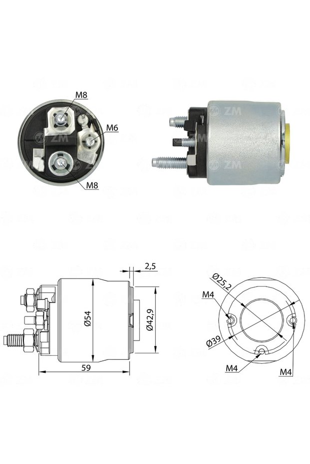 3495 Starter Solenoid 12V Fiat - Chevrolet