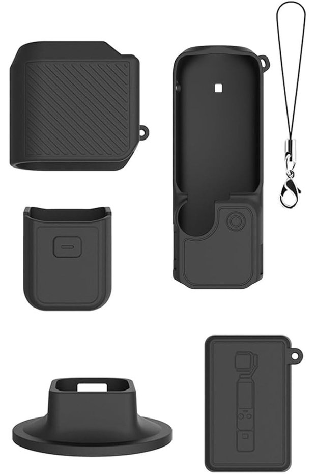 حافظة سيليكون ناعمة لـ DJI Osmo Pocket 4، حافظة واقية وواقي للعدسة وغطاء مقاوم للخدش