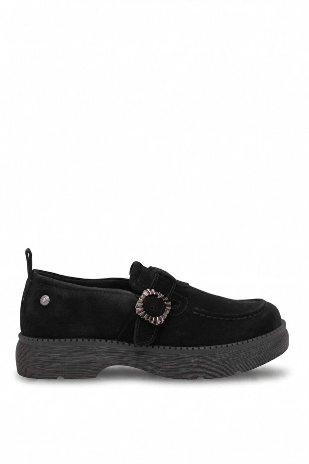 D26Ka-3170 Women's Genuine Leather Casual Shoes Black