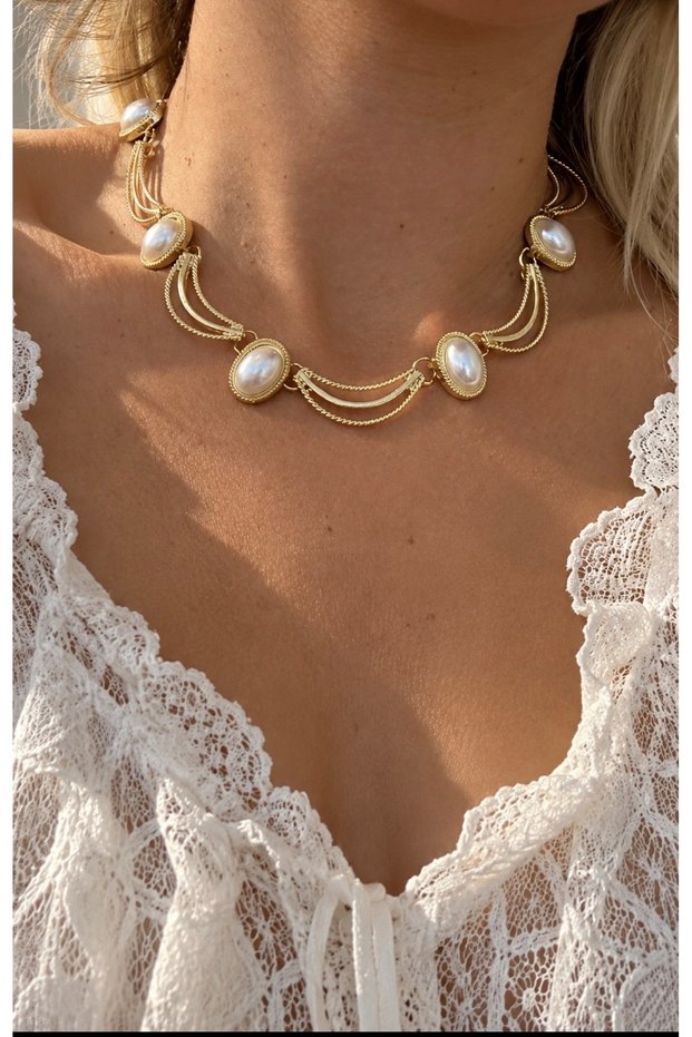 Pearl Model Choker Stainless Steel Necklace