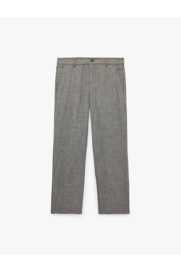 Viscose Blended Pocketed Buttoned Fabric Trousers